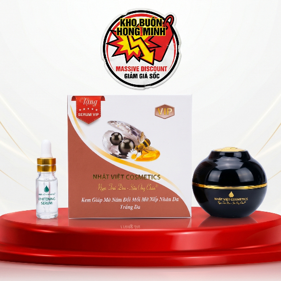 Kem Nhật Việt (Trắng Nâu) Ngọc Trai Đen Hỗ Trợ Mờ Nám Tàn Nhang, Dưỡng Sáng 25g