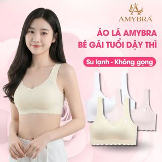 Combo 3 Áo lá cho bé viền lượn sóng nhẹ nhàng - Set 3 Áo lót nữ sinh họa tiết đáng yêu AMYBRA A741