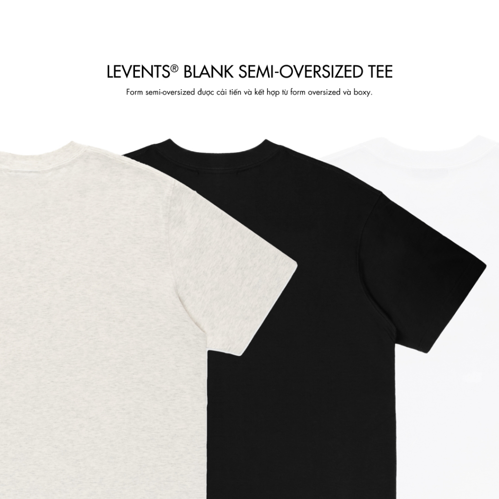 Áo Thun Trơn Levents Blank Semi-Oversized Tee 100% Cotton T-shirt | BigBuy360 - bigbuy360.vn