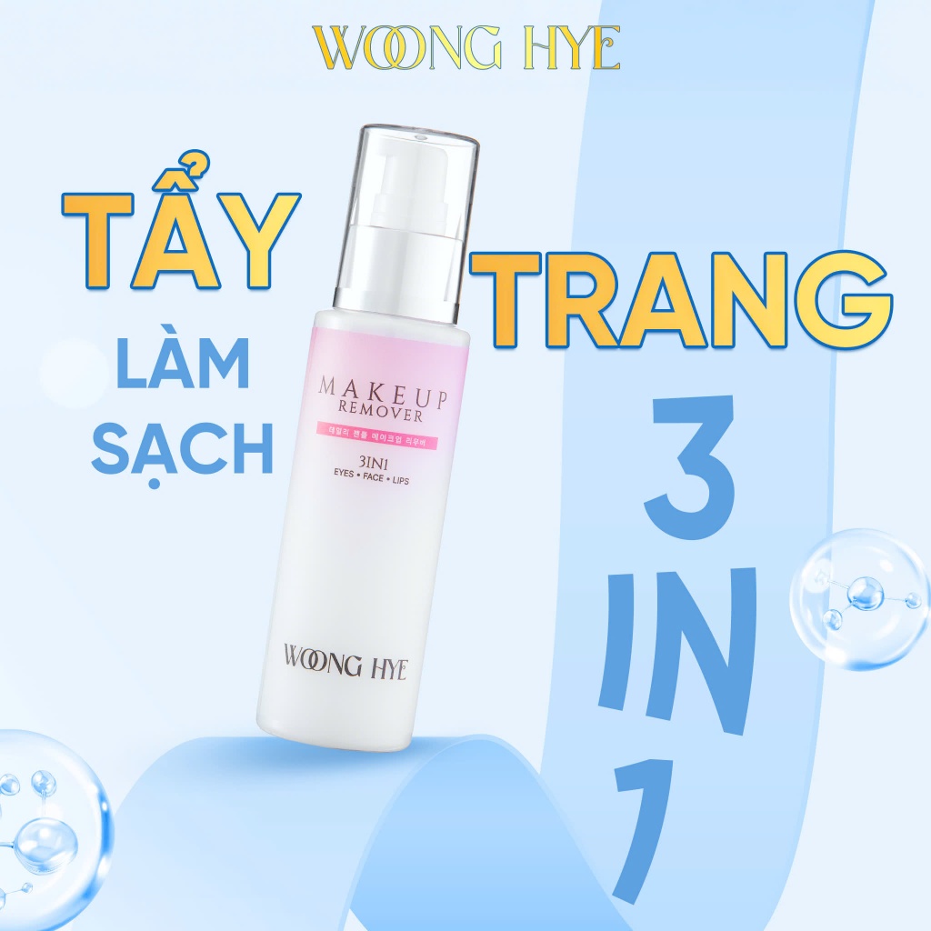 Sữa Tẩy Trang 3 trong 1 WoongHye, dưỡng ẩm và phục hồi da 100ml - Makeup Remover 3in1