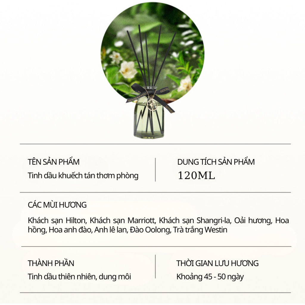 Tinh Dầu Thơm Phòng Thiên Nhiên Varomas Bản Sang Trọng TẶNG Que Gỗ Tự Khuếch Tán Thanh Lọc Khử Mùi Không Khí KT23 120ML