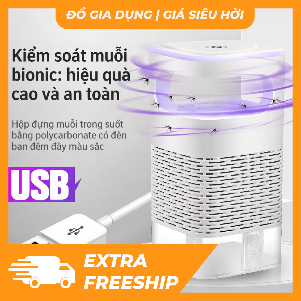 [Đặc Biệt] Đèn Bắt Muỗi Diệt Côn Trùng, Máy Bắt Muỗi Thông Minh Có Đèn Led Tia UV Tiết Kiệm Điện Làm Đèn Ngủ