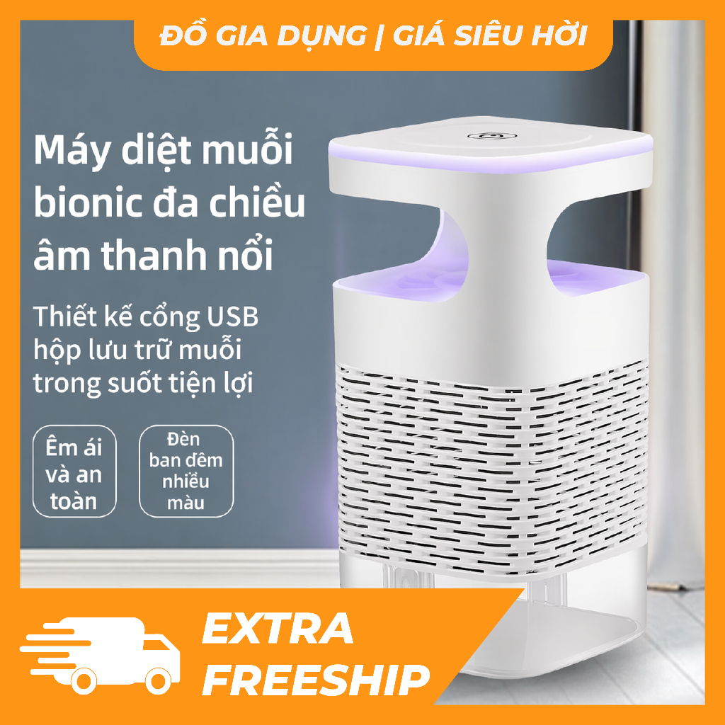 [Đặc Biệt] Đèn Bắt Muỗi Diệt Côn Trùng, Máy Bắt Muỗi Thông Minh Có Đèn Led Tia UV Tiết Kiệm Điện Làm Đèn Ngủ
