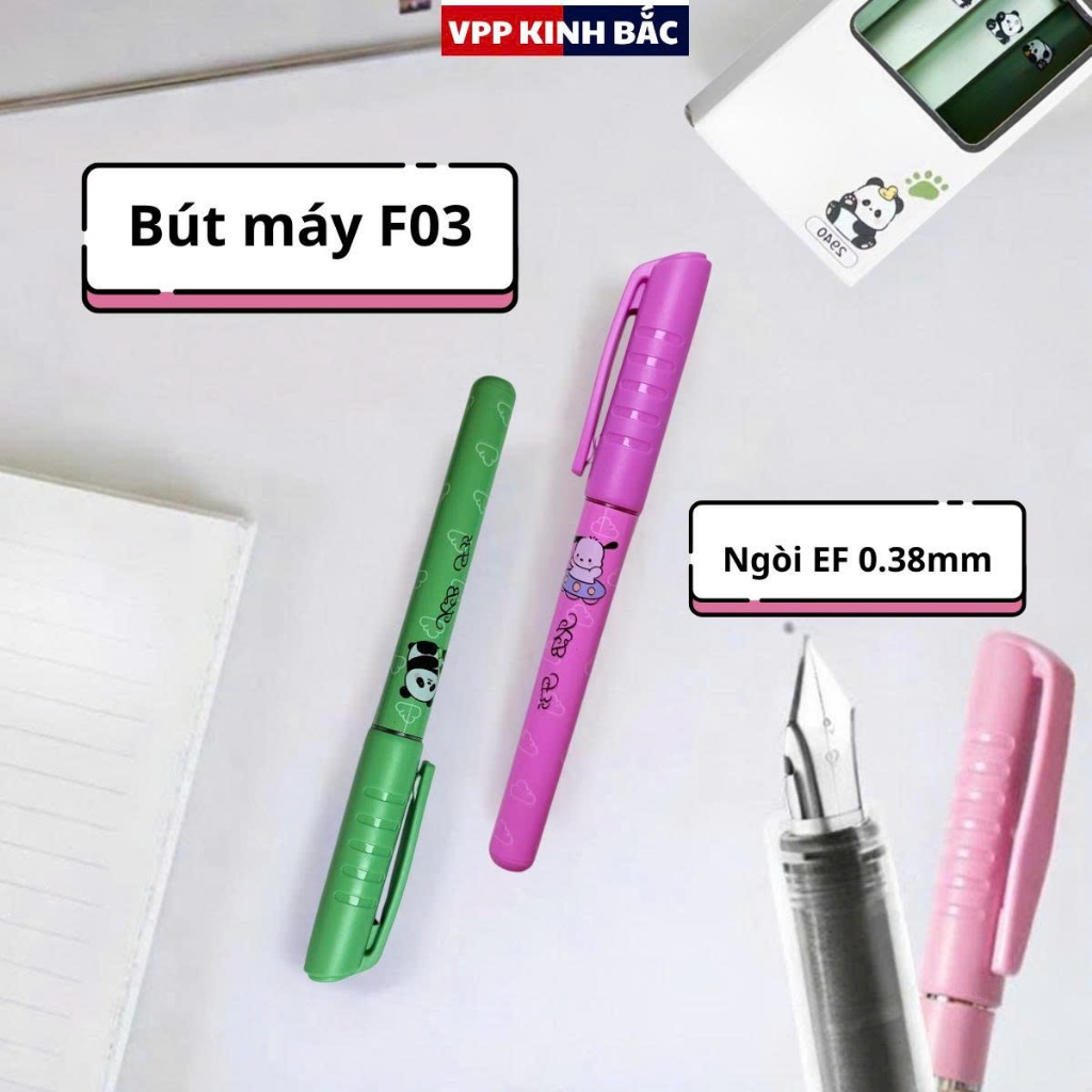 Combo 3 Bút Máy F03 Mực Nhanh Khô ( Ngòi EF Nâng Cấp ) - Dùng Cho Học Sinh Tiểu Học Từ Lớp 1-5.