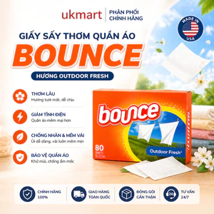 Giấy Thơm Quần Áo Bounce Mỹ Lưu Hương Lâu, Loại Bỏ Ẩm Mốc-Côn Trùng, Chống tĩnh điện Hộp 80 - 120 tờ