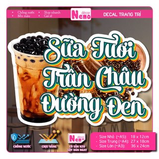 Decal Sữa Đậu Nành, Sữa Bắp, Nước Mía, Nước Dừa, Soda, Tranh Dán Quán Nước, Cà Phê - Sticker Chịu Được Mưa Nắng.