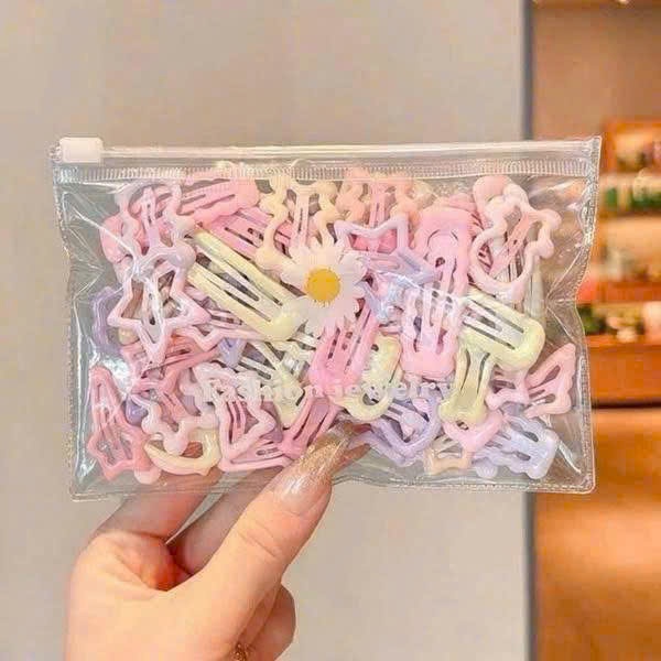 Cặp Tóc, Túi 32 Kẹp Tóc Hình Ngồi Sao Gia Dụng ĐK