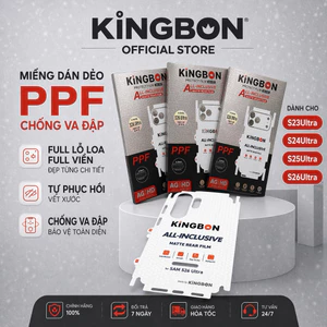 Miếng dán PPF Mặt Sau FULL Viền - Full Lỗ Loa Chống Vân Tay KiNGBON Samsung s23ultra đến S26Ultra