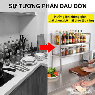 BMZAR Kệ để đồ nhà bếp inox 304 chất lượng cao Kệ bếp đa năng 5 tầng Kệ Inox Nhà Bếp Cao Cấp