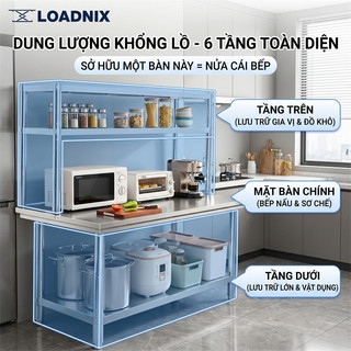 BMZAR Kệ để đồ nhà bếp inox 304 chất lượng cao Kệ bếp đa năng 5 tầng Kệ Inox Nhà Bếp Cao Cấp