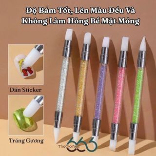 Bút Silicon Nail 2 Đầu Đa Năng – Cọ Silicone Đắp Gel, Chà Bột Tráng Gương, Dán Sticker Nail Chuyên Dụng THEGIOINAIL666