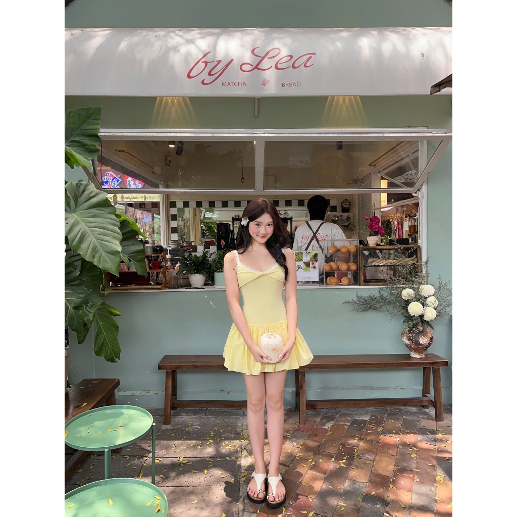 Đầm Nữ WOBYN DRESS Hai Dây Soắn Ngực Dáng Xòe Dễ Thương SECODEE