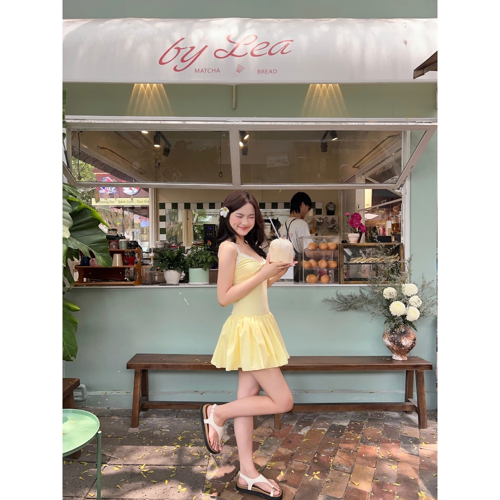Đầm Nữ WOBYN DRESS Hai Dây Soắn Ngực Dáng Xòe Dễ Thương SECODEE