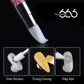 Bút Silicon Nail 2 Đầu Đa Năng – Cọ Silicone Đắp Gel, Chà Bột Tráng Gương, Dán Sticker Nail Chuyên Dụng THEGIOINAIL666