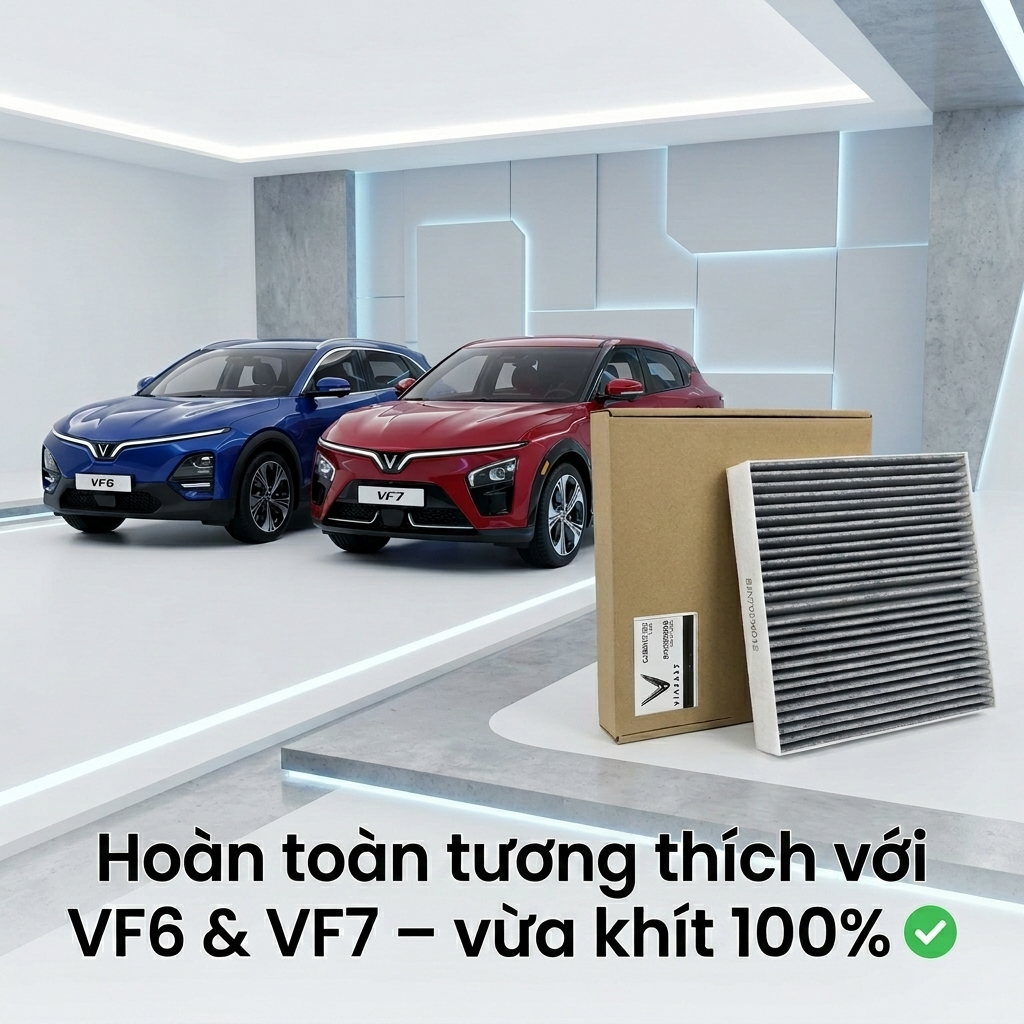 Lọc Gió Điều Hòa VinFast VF6 VF7 Lọc Sạch Khử Mùi, Lọc PM2.5, Kháng Khuẩn (Mã : BIN70036018)