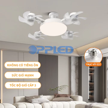 Đèn quạt hình máy bay không người lái Trần gấp Điều khiển từ xa thông minh Đèn quạt nhà hàng Đèn trần