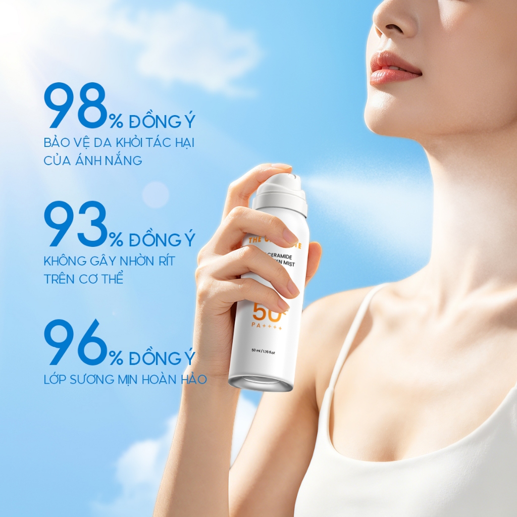 Xịt chống nắng SPF50 PA++++ The Originote chống nắng body trắng da với Niacinamide Sunscreen Mist