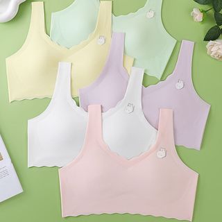 Áo lót cho bé gái su lạnh hàng Cao Cấp, Áo lá học sinh tuổi dậy thì không viền mút mỏng AMYBRA A741