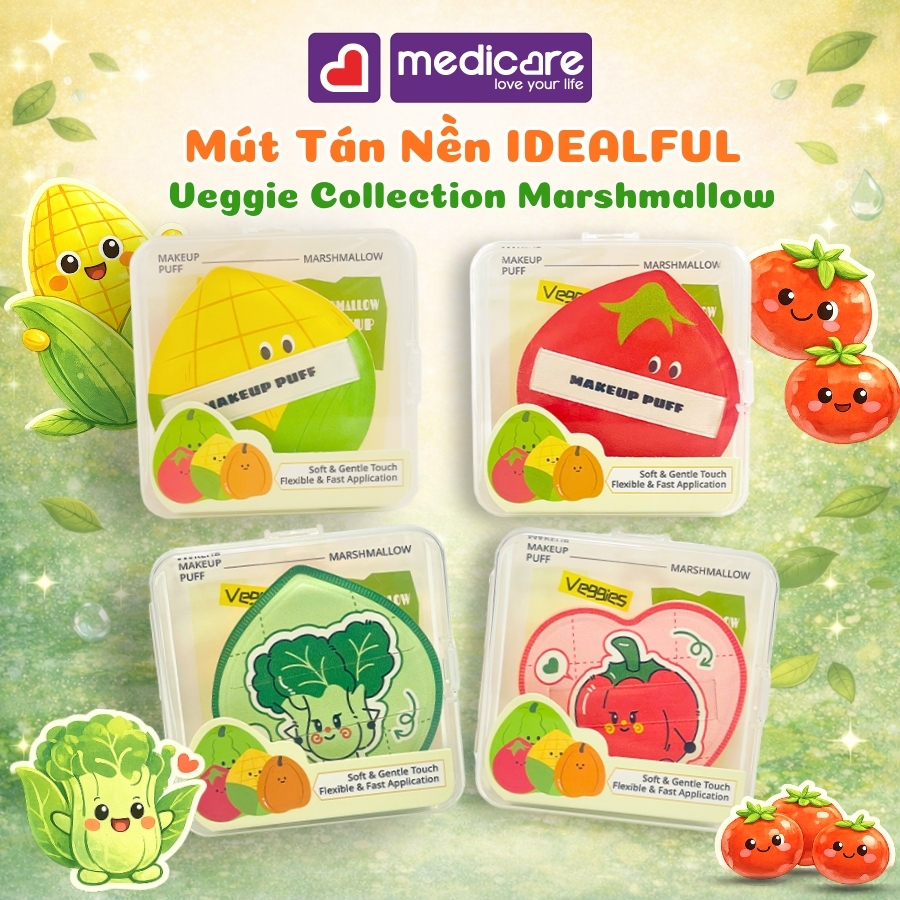Mút tán nền IDEALFUL Veggie Collection Marshmallow Puff