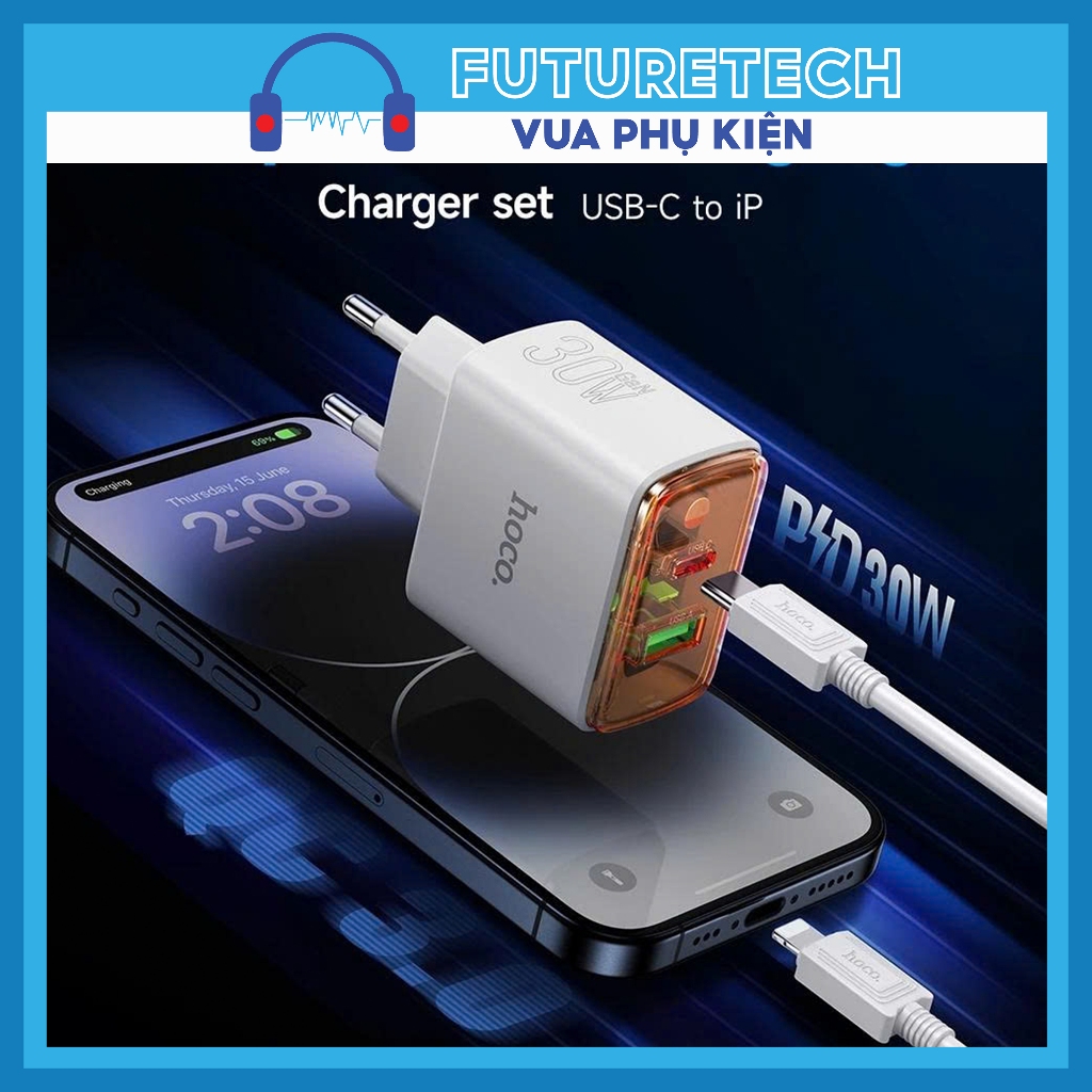 Bộ sạc nhanh 30W hoco CS42A chính hãng 2 cổng sạc tiêu chuẩn an toàn không nóng máy BH 6 tháng
