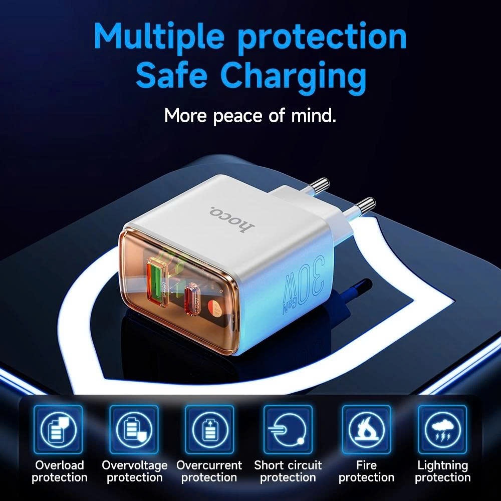 Bộ sạc nhanh 30W hoco CS42A chính hãng 2 cổng sạc tiêu chuẩn an toàn không nóng máy BH 6 tháng