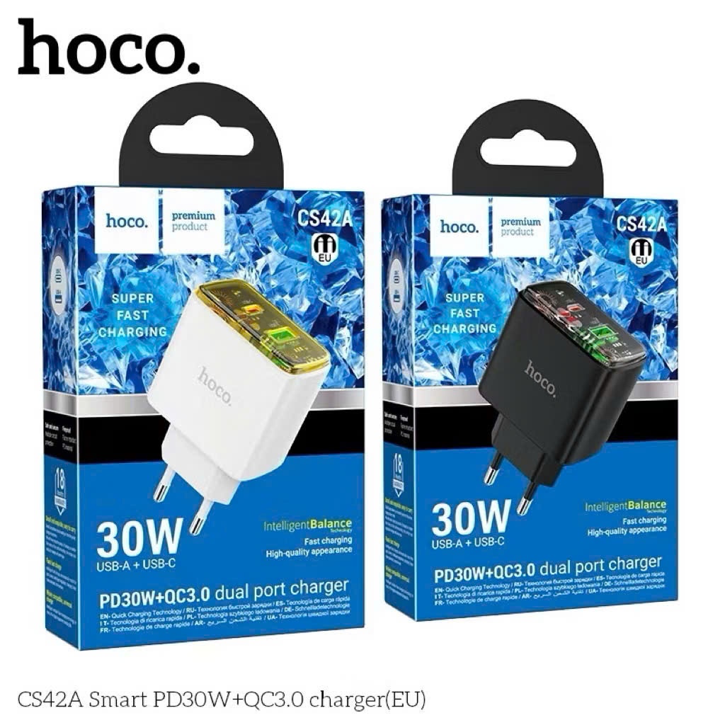 Bộ sạc nhanh 30W hoco CS42A chính hãng 2 cổng sạc tiêu chuẩn an toàn không nóng máy BH 6 tháng