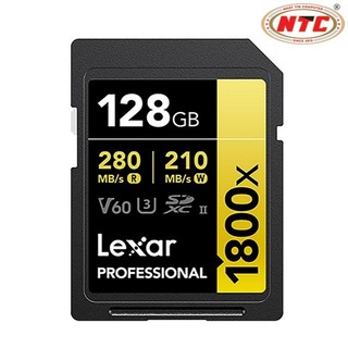 Thẻ nhớ Máy Ảnh SDXC Lexar Professional 128GB 1800x UHS-II U3 V60 đọc 270MB/s ghi 205MB/s (Gold) - Phụ Kiện Nhất Tín