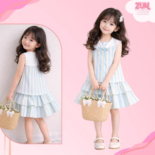 Set áo cổ thủy thủ và chân váy xanh J1083