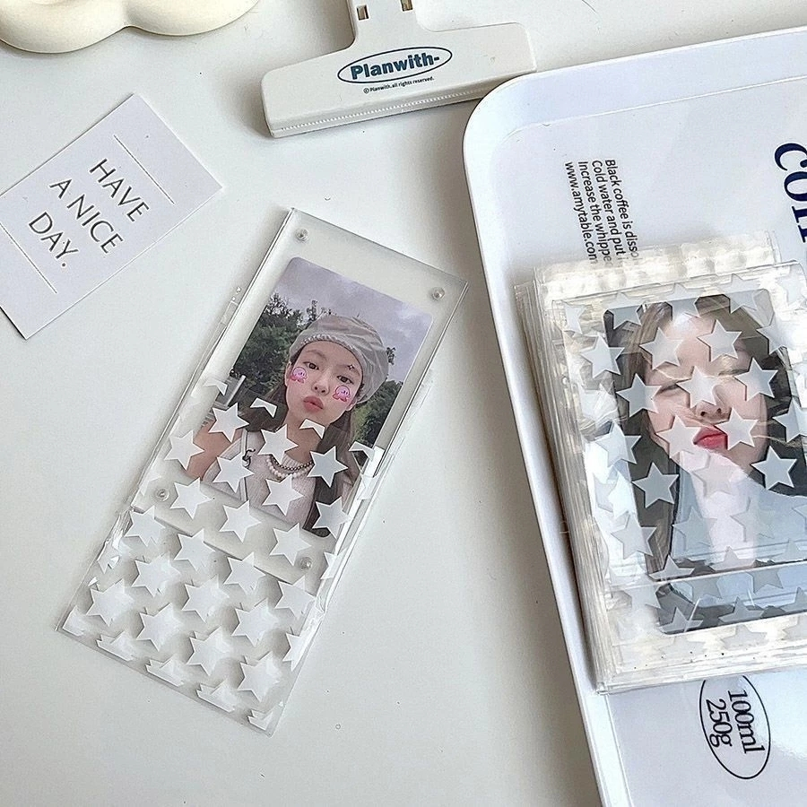 🌤️COD🌤️50 Chiếc Ngôi Sao Tự Niêm Phong Túi Bao Bì Toploader Trong Suốt Bao Bì Túi Bảo Quản Túi Mini Người Tổ Chức