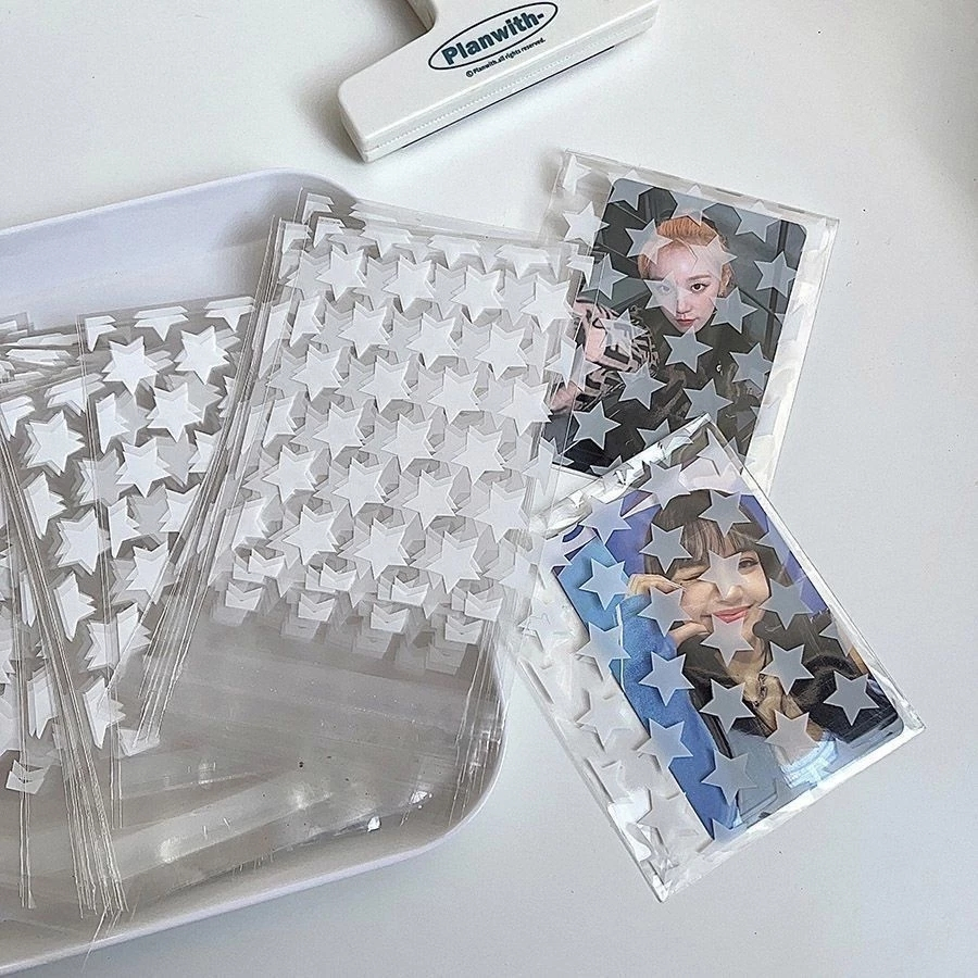 🌤️COD🌤️50 Chiếc Ngôi Sao Tự Niêm Phong Túi Bao Bì Toploader Trong Suốt Bao Bì Túi Bảo Quản Túi Mini Người Tổ Chức