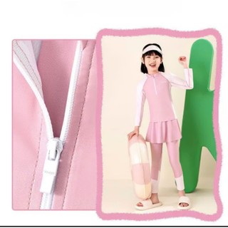BK54 Bộ đồ bơi bé gái áo dài tay quần liền chân váy,bikini dài tay chống nắng cho bé gái 12- 48kg