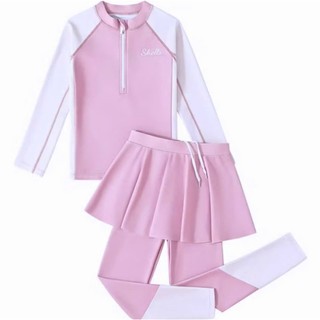 BK54 Bộ đồ bơi bé gái áo dài tay quần liền chân váy,bikini dài tay chống nắng cho bé gái 12- 48kg