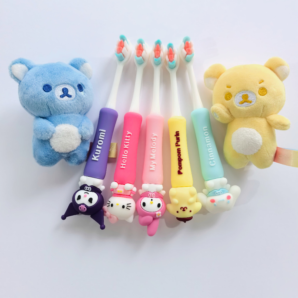 Bàn chải đánh răng trẻ em Sanrio dễ thương, lông mềm, dành cho trẻ từ 3 đến 6 tuổi đến 12 tuổi.