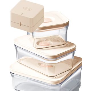 Maha  Basic 4P/Set (có máy vakuen) Bộ Hộp Đựng Thực Phẩm Vakuen