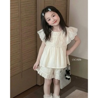 [B&G] Sét bộ áo bèo ren + quần short siêu dễ thương mùa hè cho bé đi chơi đi học từ 10-45kg