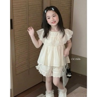 [B&G] Sét bộ áo bèo ren + quần short siêu dễ thương mùa hè cho bé đi chơi đi học từ 10-45kg