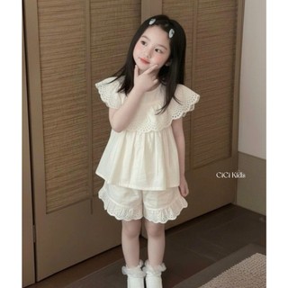 [B&G] Sét bộ áo bèo ren + quần short siêu dễ thương mùa hè cho bé đi chơi đi học từ 10-45kg