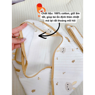Ủ choàng cotton mềm mại kích thước 90x90cm cho bé
