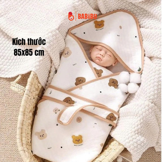 Ủ choàng cotton mềm mại kích thước 90x90cm cho bé