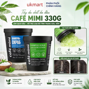 Muối gội tẩy tế bào chết da đầu, tóc Cafe Mimi Shampoo Scrub 330g làm sạch da đầu, giảm dầu bết