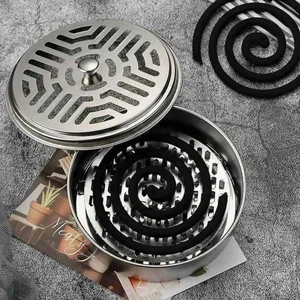 KHAY ĐỰNG NHANG MUỖI INOX CÓ NẮM ĐẬY