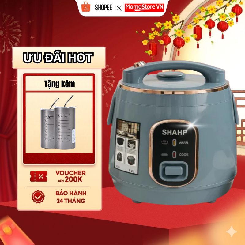 Nồi Cơm Điện SHAPP 1.2L-1.8L, |Dung Tích Đa Dạng,Chống Dính Cực Tốt,Nấu Cơm Dẻo, Thiết Kế Sang Trọng