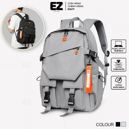 Balo đi học chống nước cao cấp EZ BALO BLU06 Cặp đi học nam nữ thời trang , Balo học sinh đựng laptop 15.6 inch màu đen