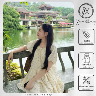 [ V7 ] Váy hoa nhí 2 tầng dáng ngắn vải linen - Xuananhthomay