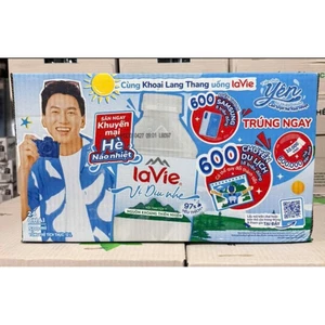 Thùng 24 chai Nước khoáng Lavie 500ml Vị Dịu Nhẹ Phiên Bản Hè Náo Nhiệt