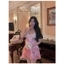 HT179a Váy ngủ sexy phối ren xẻ v1 chấm bi quyến rũ,đồ ngủ lụa dáng xòe hách dáng HT179a