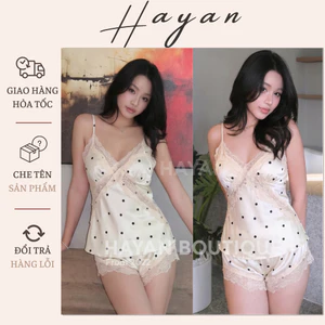HT182 Bộ ngủ sexy phối ren vạt chéo kèm ĐỆM LÓT sang chảnh,đồ ngủ lụa 2s quyến rũ HT182