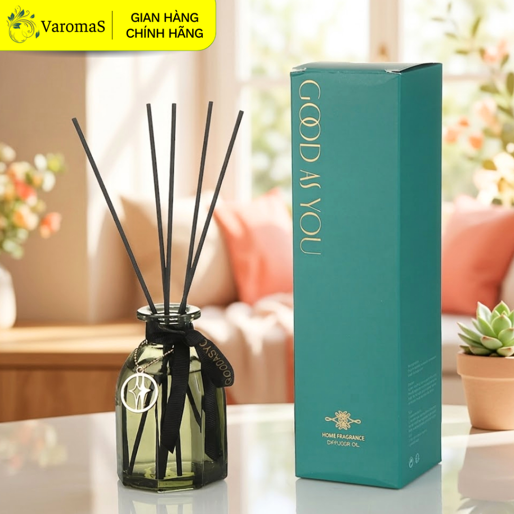 Tinh Dầu Thơm Phòng Thiên Nhiên Varomas Bản Sang Trọng TẶNG Que Gỗ Tự Khuếch Tán Thanh Lọc Khử Mùi Không Khí KT23 120ML