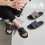 Dép da nam cao cấp CORVIN VERO quai ngang đơn, thoáng khí, đế cao su bền bỉ, chống trơn trượt, chống hôi chân