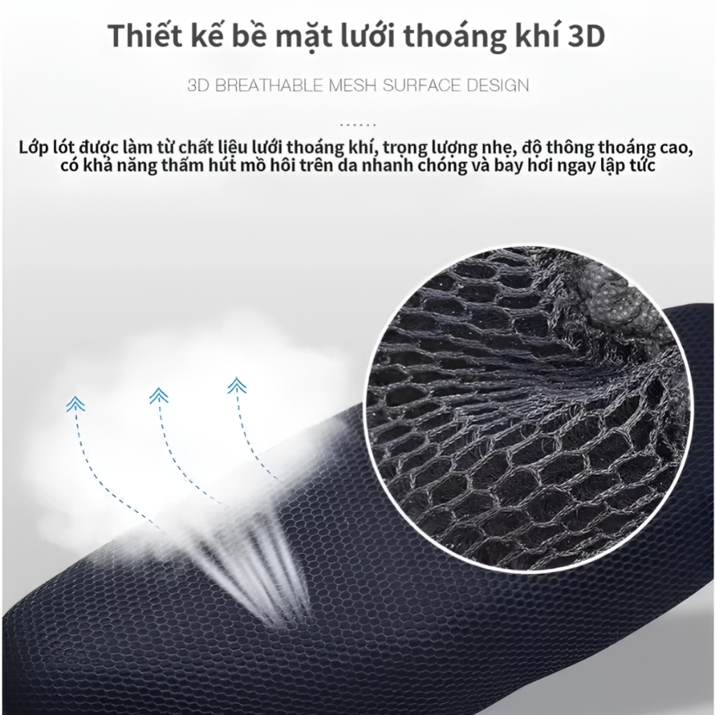 Bọc Yên Xe Máy, Vỏ Bọc Yên Xe Đệm Lưới 3D Thông Gió, Chịu Nhiệt Tốt, Siêu Êm Thoáng Khí